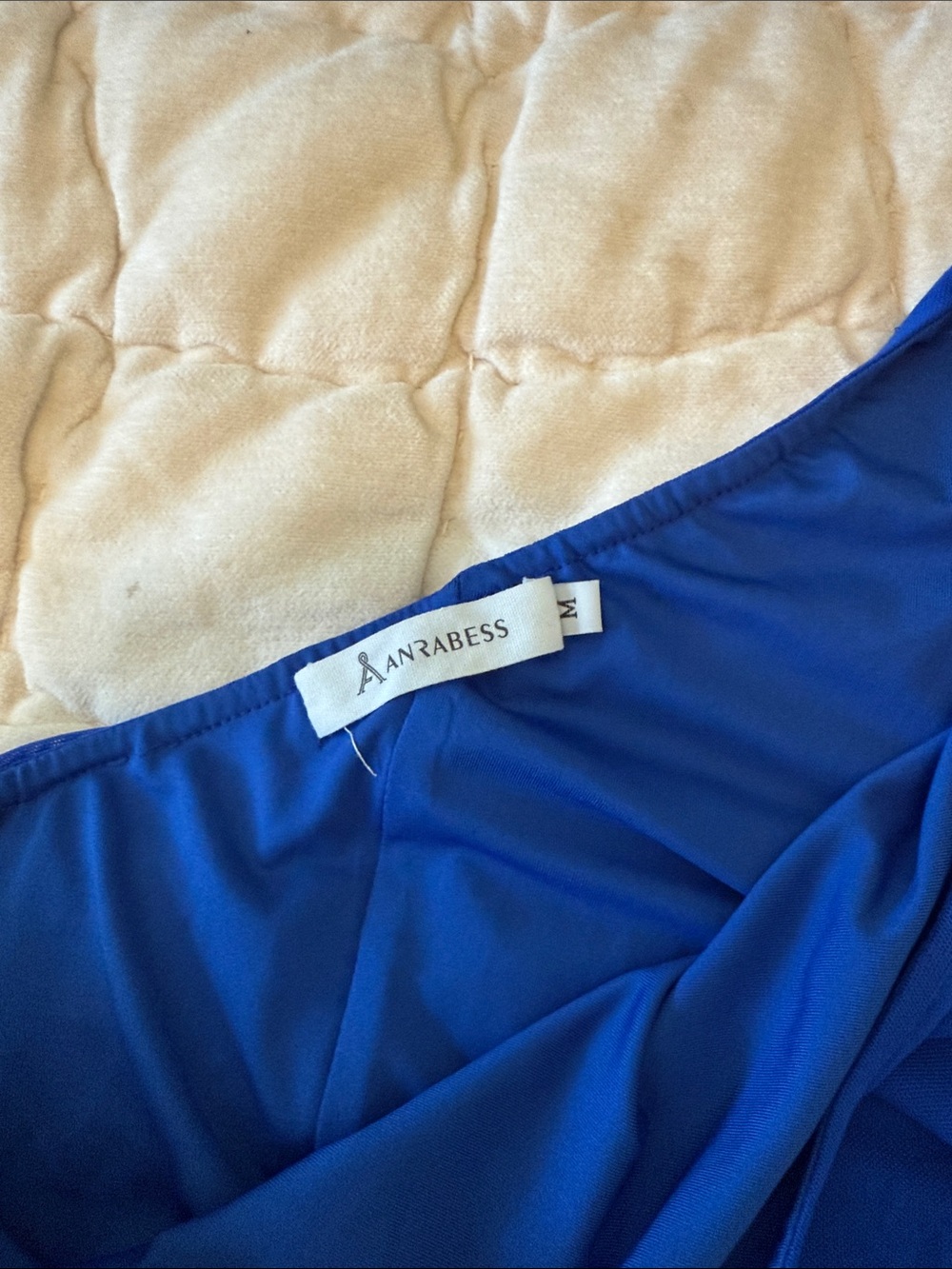 One-Shoulder Cobalt Ruched Mini Dress - Picture 3 of 5